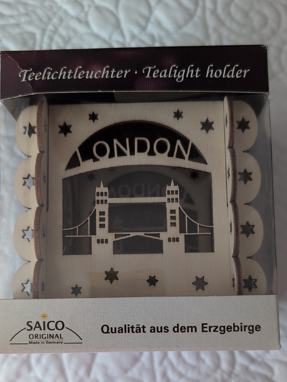 London Tealight Holder - Natural Wood